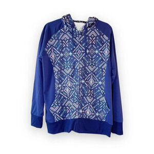 Huntsworth‎ Zip-front Hoodie Sweatshirt Women’s XL Tribal Print Spring Hoodie